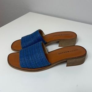 Lucky Brand slides blue brown